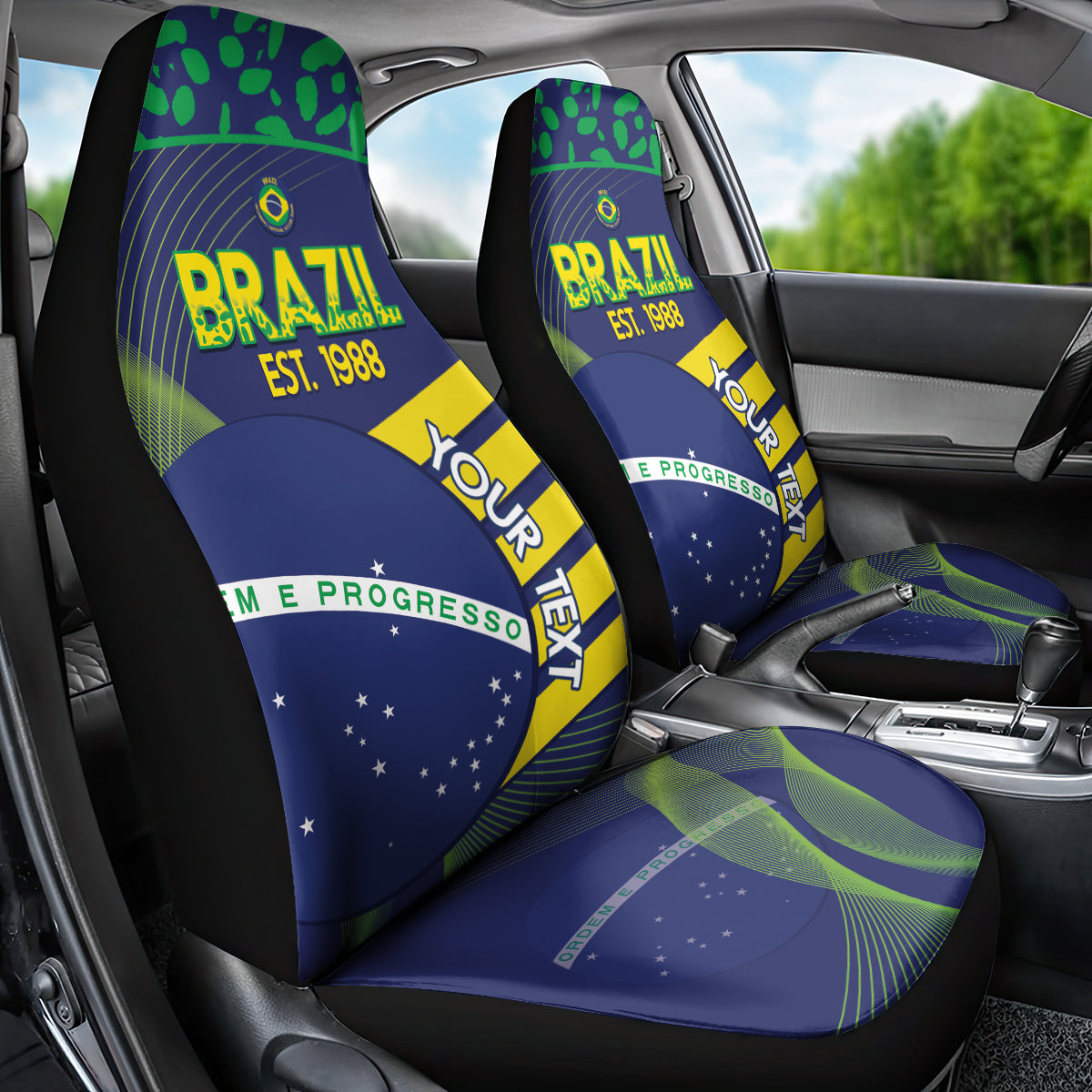 Custom Brazil Football Car Seat Cover Summer 2024 Go Champions Selecao - Wonder Print Shop