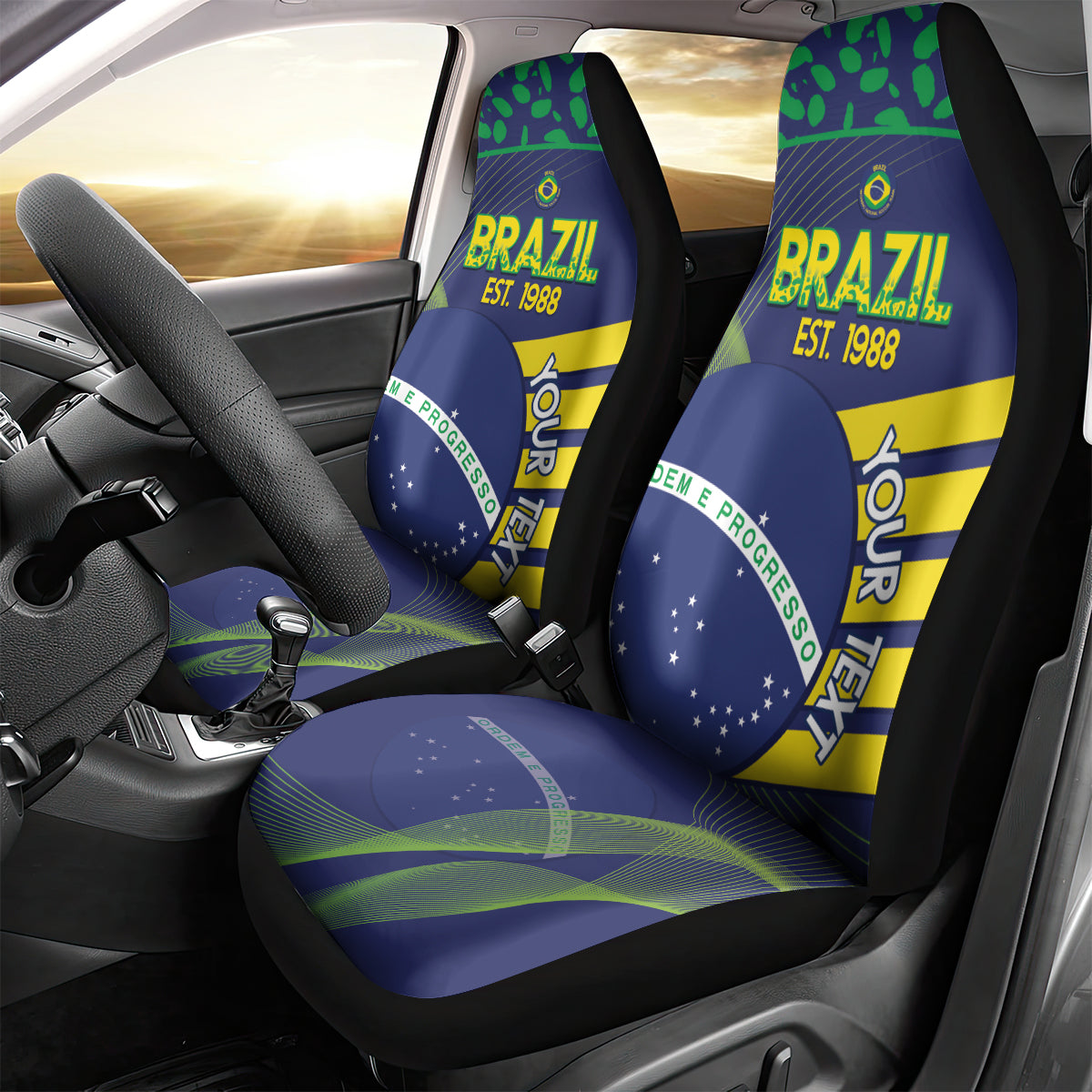 Custom Brazil Football Car Seat Cover Summer 2024 Go Champions Selecao - Wonder Print Shop
