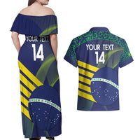 Custom Brazil Football Couples Matching Off Shoulder Maxi Dress and Hawaiian Shirt Summer 2024 Go Champions Selecao - Wonder Print Shop