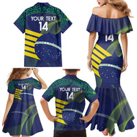 Custom Brazil Football Family Matching Mermaid Dress and Hawaiian Shirt Summer 2024 Go Champions Selecao - Wonder Print Shop