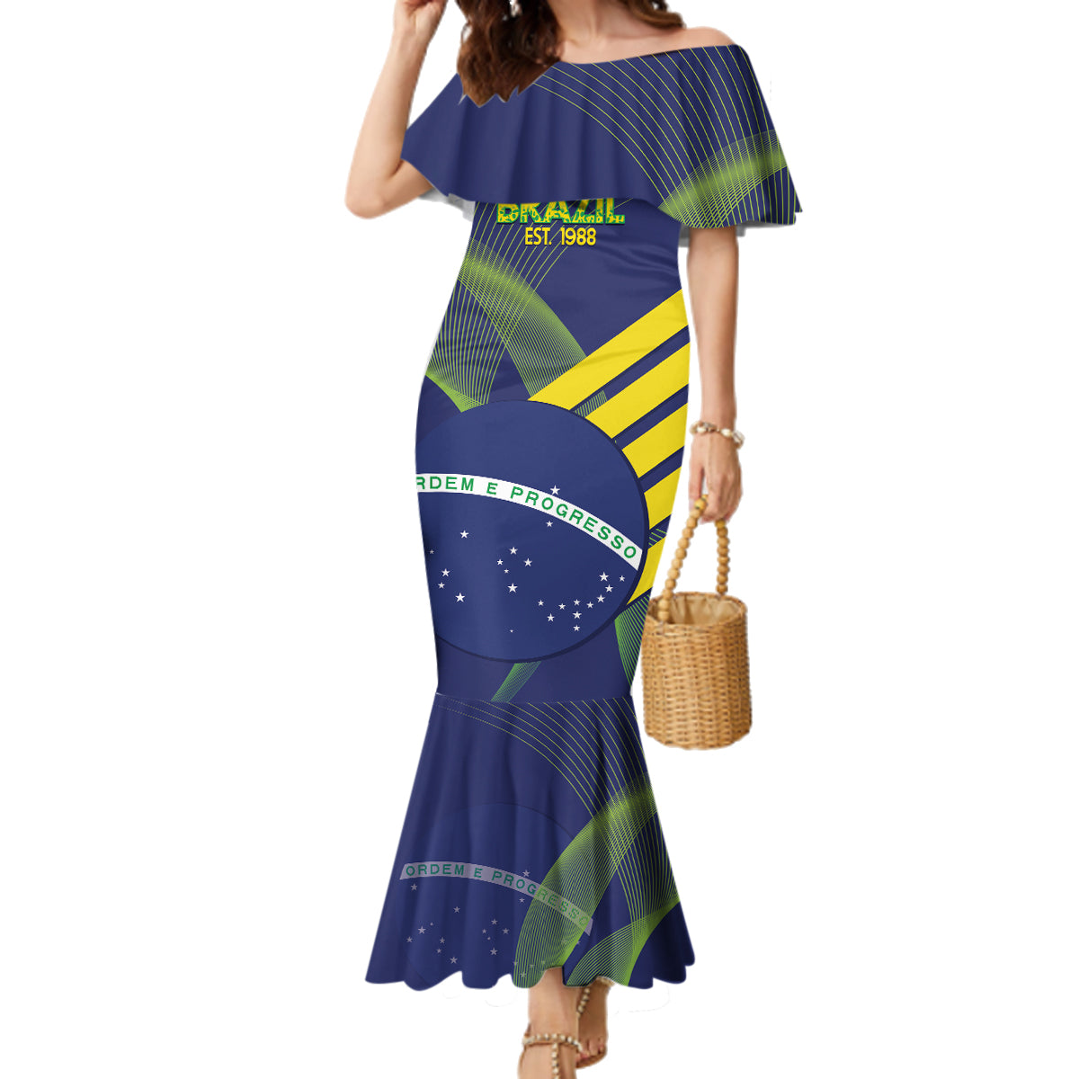 Custom Brazil Football Family Matching Mermaid Dress and Hawaiian Shirt Summer 2024 Go Champions Selecao - Wonder Print Shop