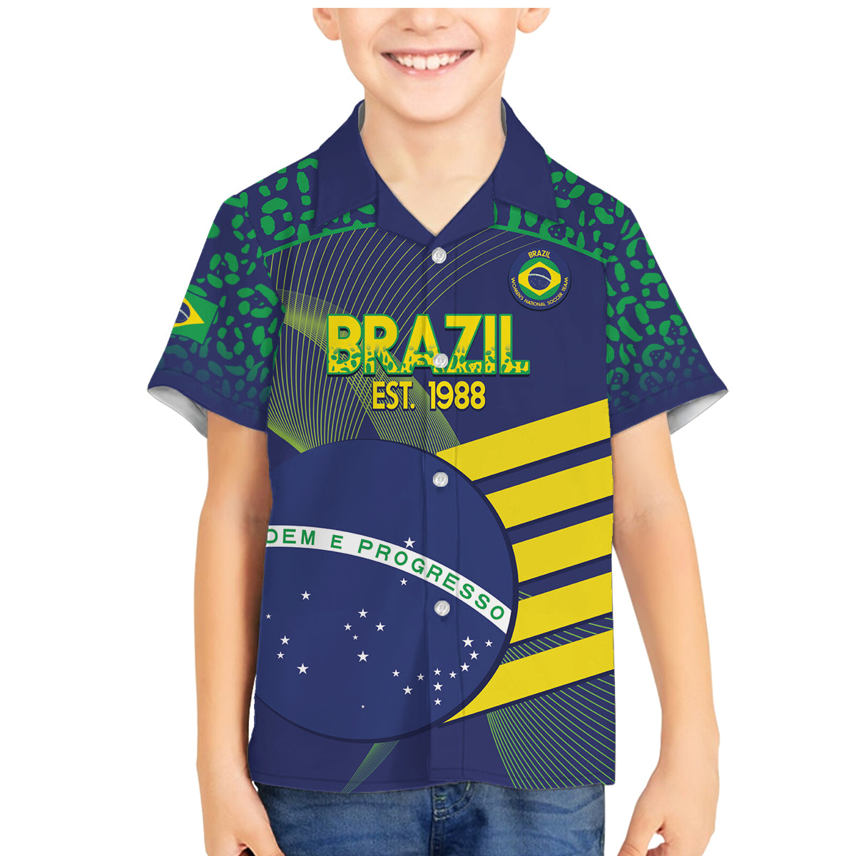 Custom Brazil Football Family Matching Mermaid Dress and Hawaiian Shirt Summer 2024 Go Champions Selecao - Wonder Print Shop