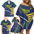 Custom Brazil Football Family Matching Off Shoulder Short Dress and Hawaiian Shirt Summer 2024 Go Champions Selecao - Wonder Print Shop