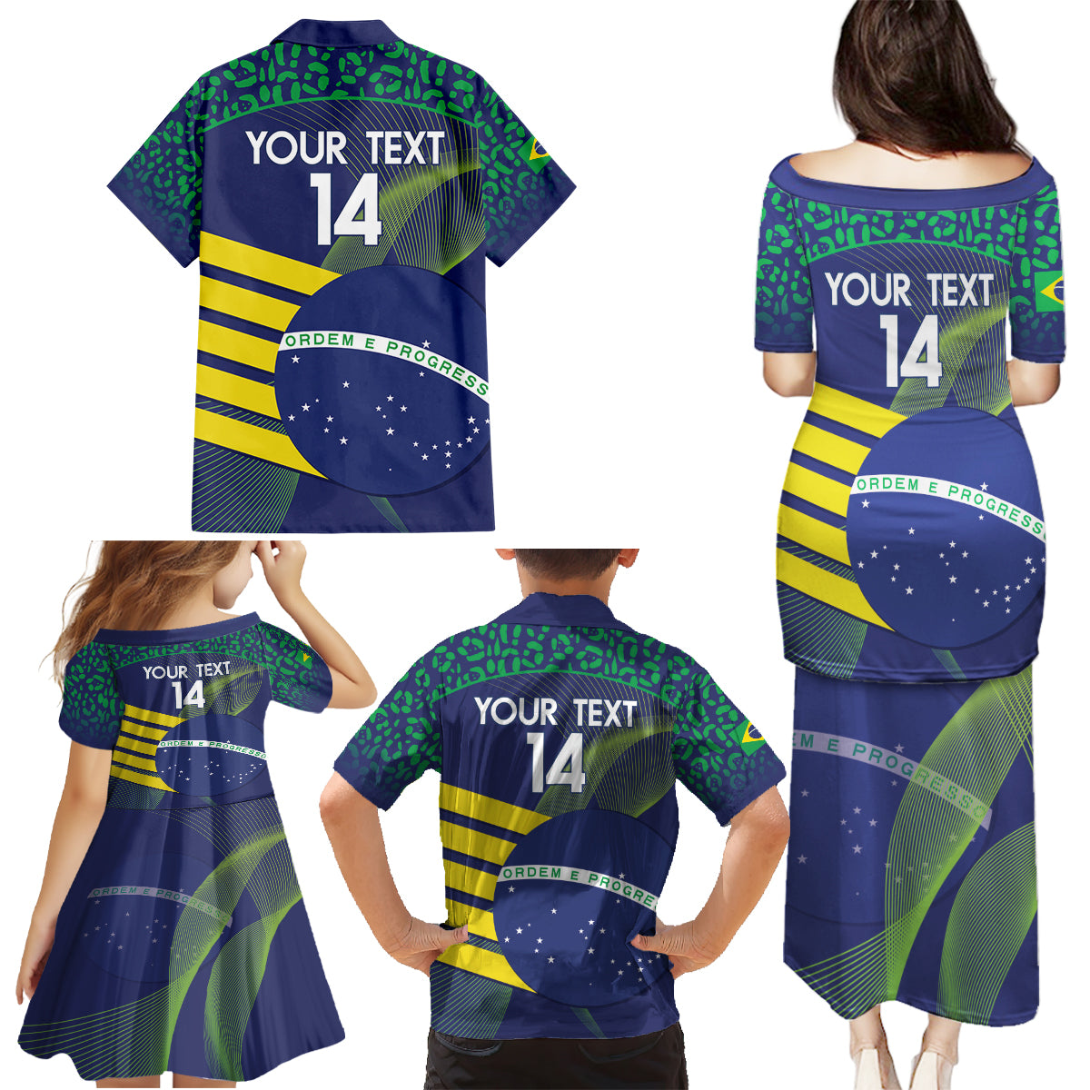 Custom Brazil Football Family Matching Puletasi and Hawaiian Shirt Summer 2024 Go Champions Selecao - Wonder Print Shop