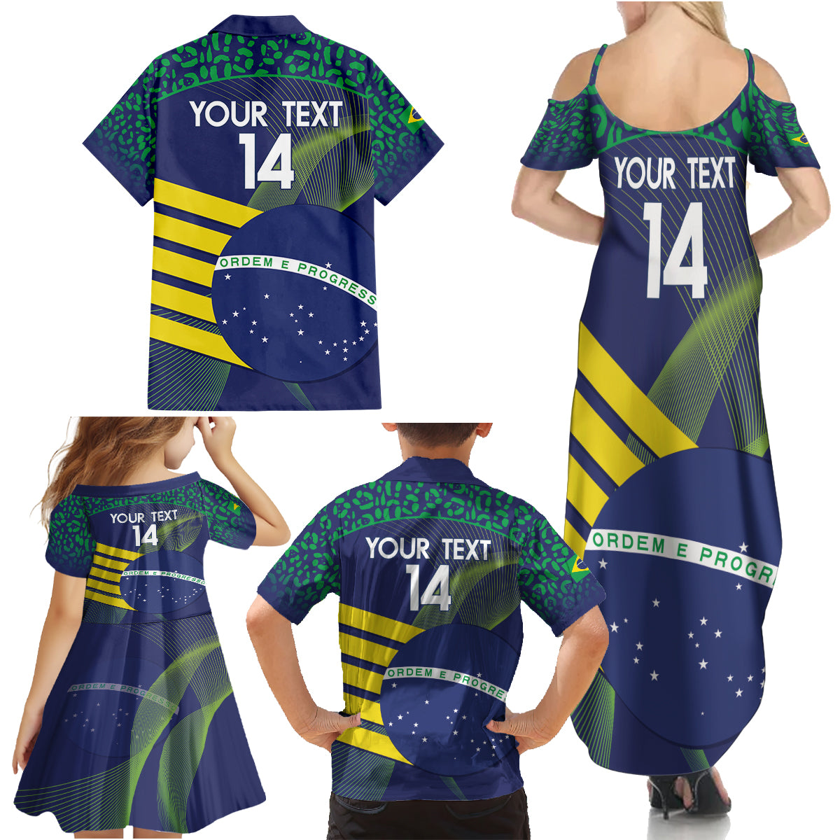 Custom Brazil Football Family Matching Summer Maxi Dress and Hawaiian Shirt Summer 2024 Go Champions Selecao - Wonder Print Shop