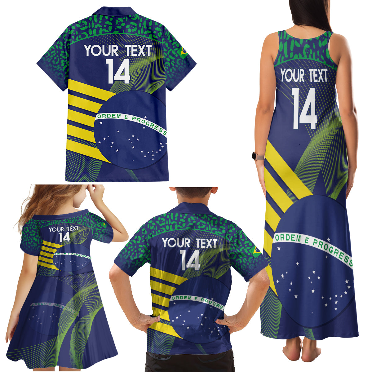 Custom Brazil Football Family Matching Tank Maxi Dress and Hawaiian Shirt Summer 2024 Go Champions Selecao - Wonder Print Shop