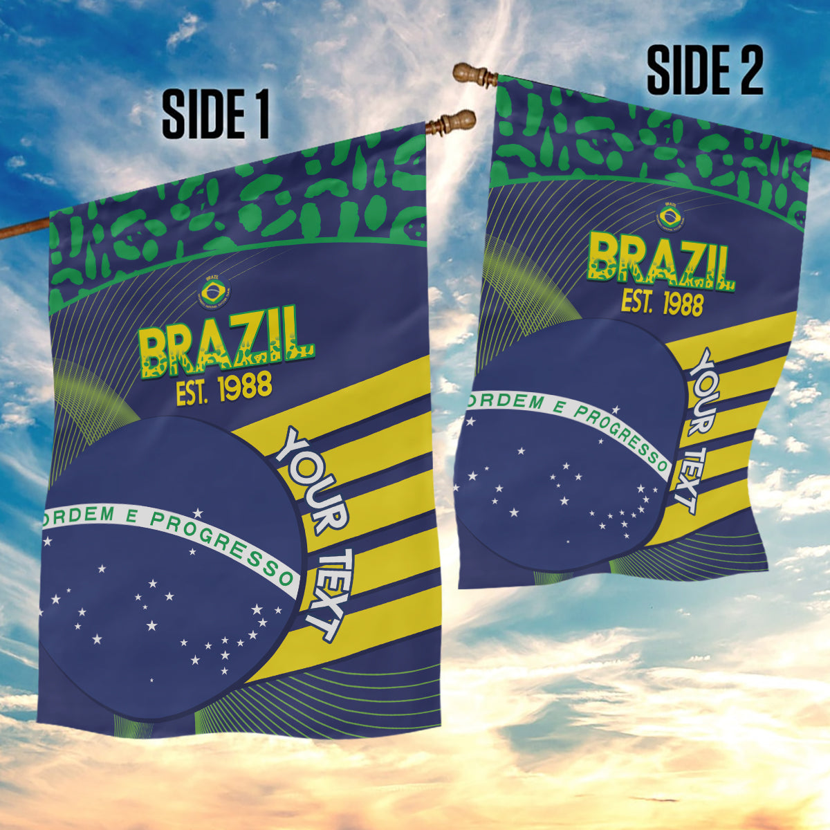 Custom Brazil Football Garden Flag Summer 2024 Go Champions Selecao - Wonder Print Shop