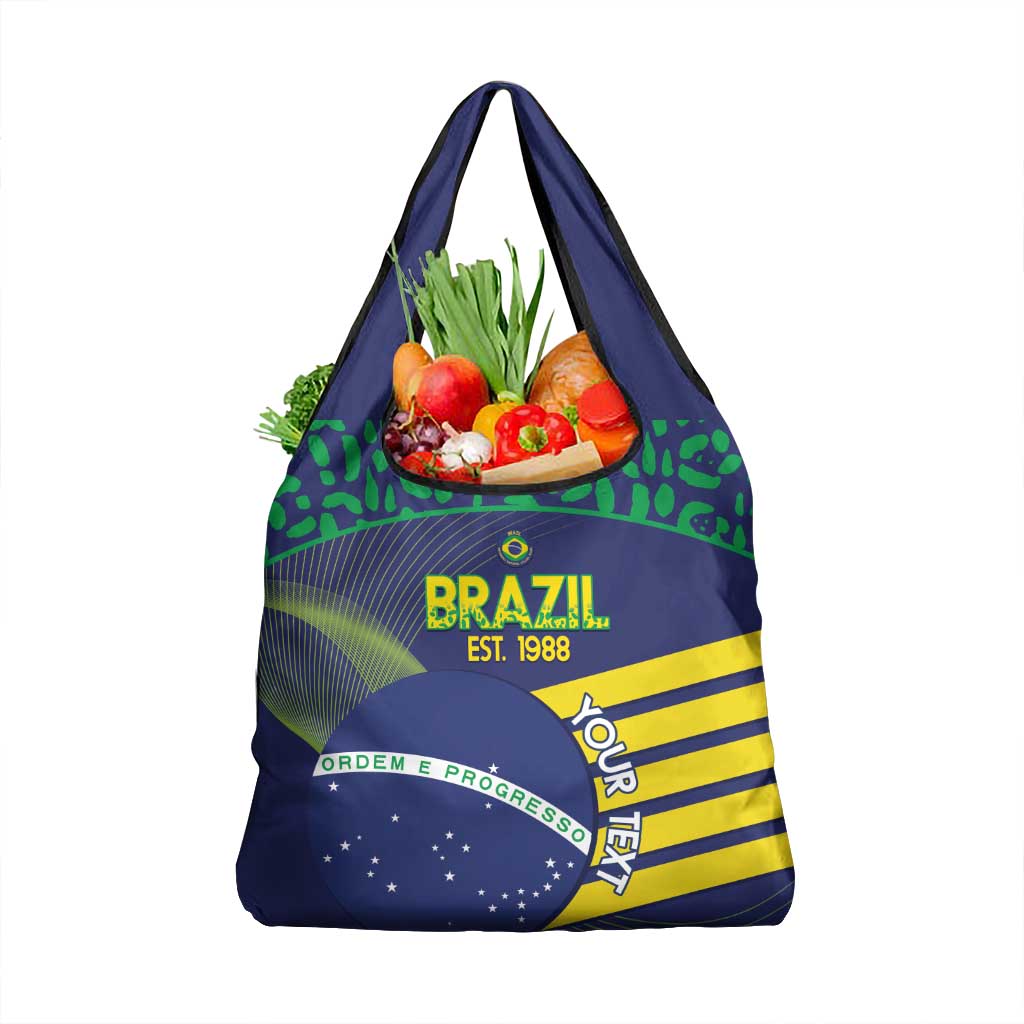 Custom Brazil Football Grocery Bag Summer 2024 Olympic Go Champions Selecao