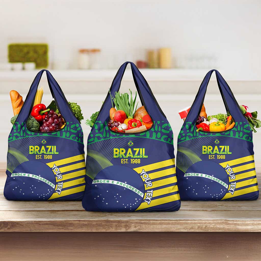 Custom Brazil Football Grocery Bag Summer 2024 Olympic Go Champions Selecao