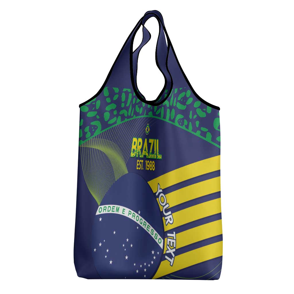 Custom Brazil Football Grocery Bag Summer 2024 Olympic Go Champions Selecao