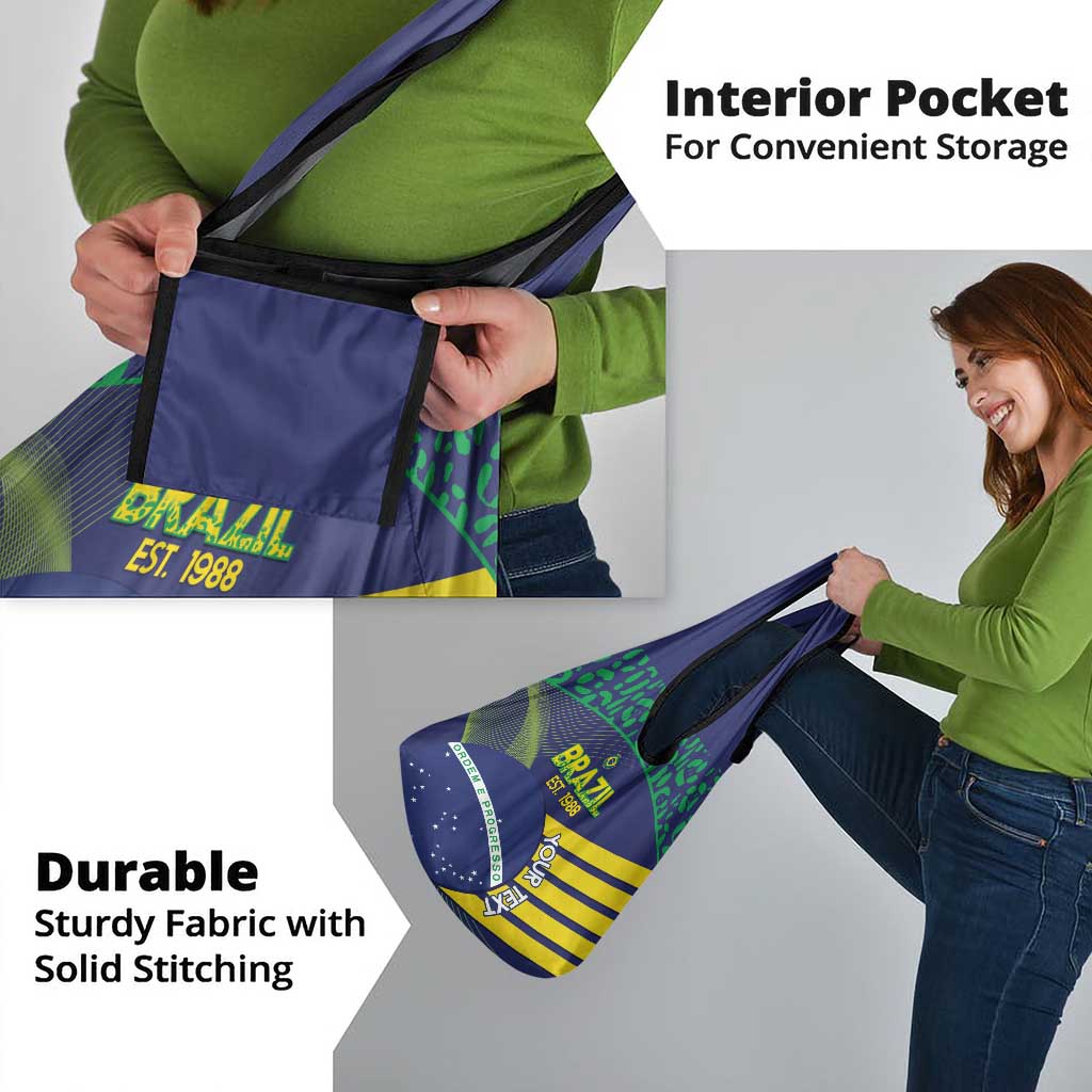 Custom Brazil Football Grocery Bag Summer 2024 Olympic Go Champions Selecao