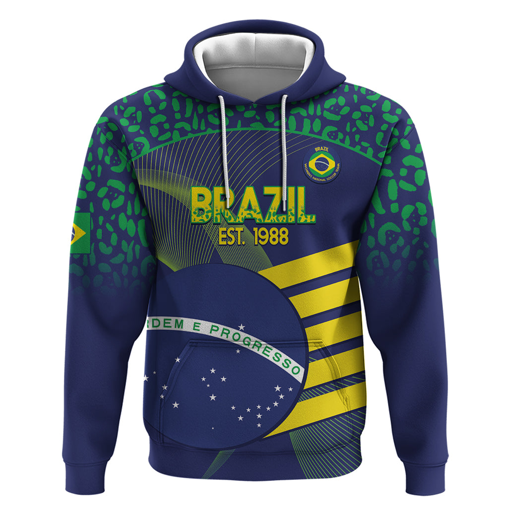 Custom Brazil Football Hoodie Summer 2024 Go Champions Selecao - Wonder Print Shop
