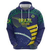 Custom Brazil Football Hoodie Summer 2024 Go Champions Selecao - Wonder Print Shop