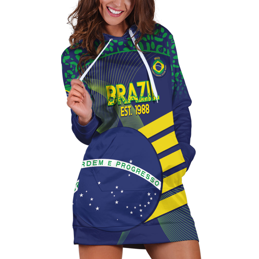 Custom Brazil Football Hoodie Dress Summer 2024 Go Champions Selecao - Wonder Print Shop