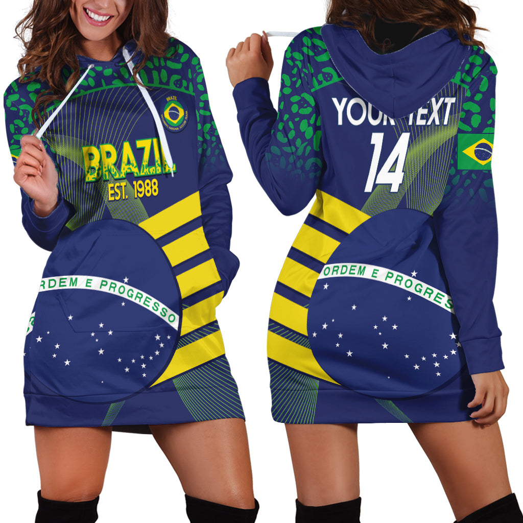 Custom Brazil Football Hoodie Dress Summer 2024 Go Champions Selecao - Wonder Print Shop