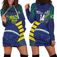 Custom Brazil Football Hoodie Dress Summer 2024 Go Champions Selecao - Wonder Print Shop