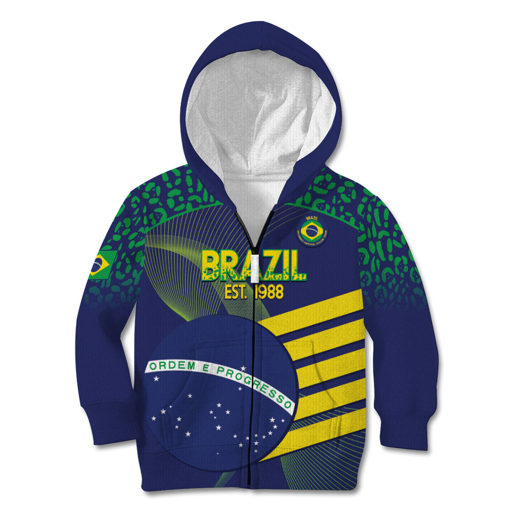Custom Brazil Football Kid Hoodie Summer 2024 Go Champions Selecao - Wonder Print Shop