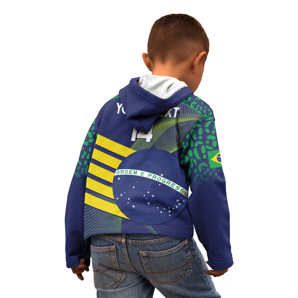 Custom Brazil Football Kid Hoodie Summer 2024 Go Champions Selecao - Wonder Print Shop