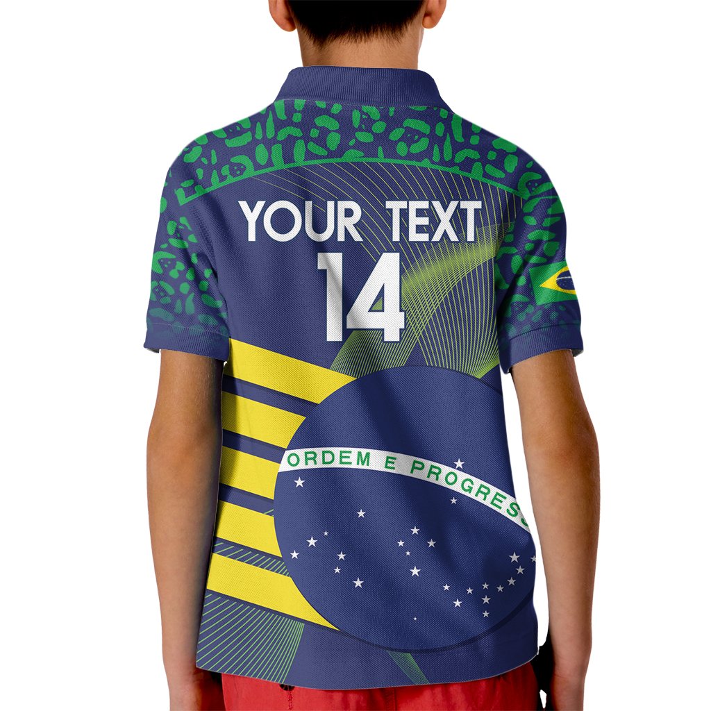 Custom Brazil Football Kid Polo Shirt Summer 2024 Go Champions Selecao - Wonder Print Shop