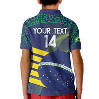 Custom Brazil Football Kid Polo Shirt Summer 2024 Go Champions Selecao - Wonder Print Shop