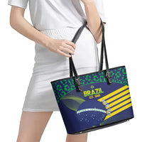 Custom Brazil Football Leather Tote Bag Summer 2024 Go Champions Selecao - Wonder Print Shop
