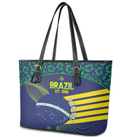 Custom Brazil Football Leather Tote Bag Summer 2024 Go Champions Selecao - Wonder Print Shop
