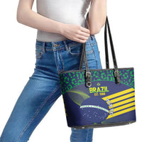 Custom Brazil Football Leather Tote Bag Summer 2024 Go Champions Selecao - Wonder Print Shop