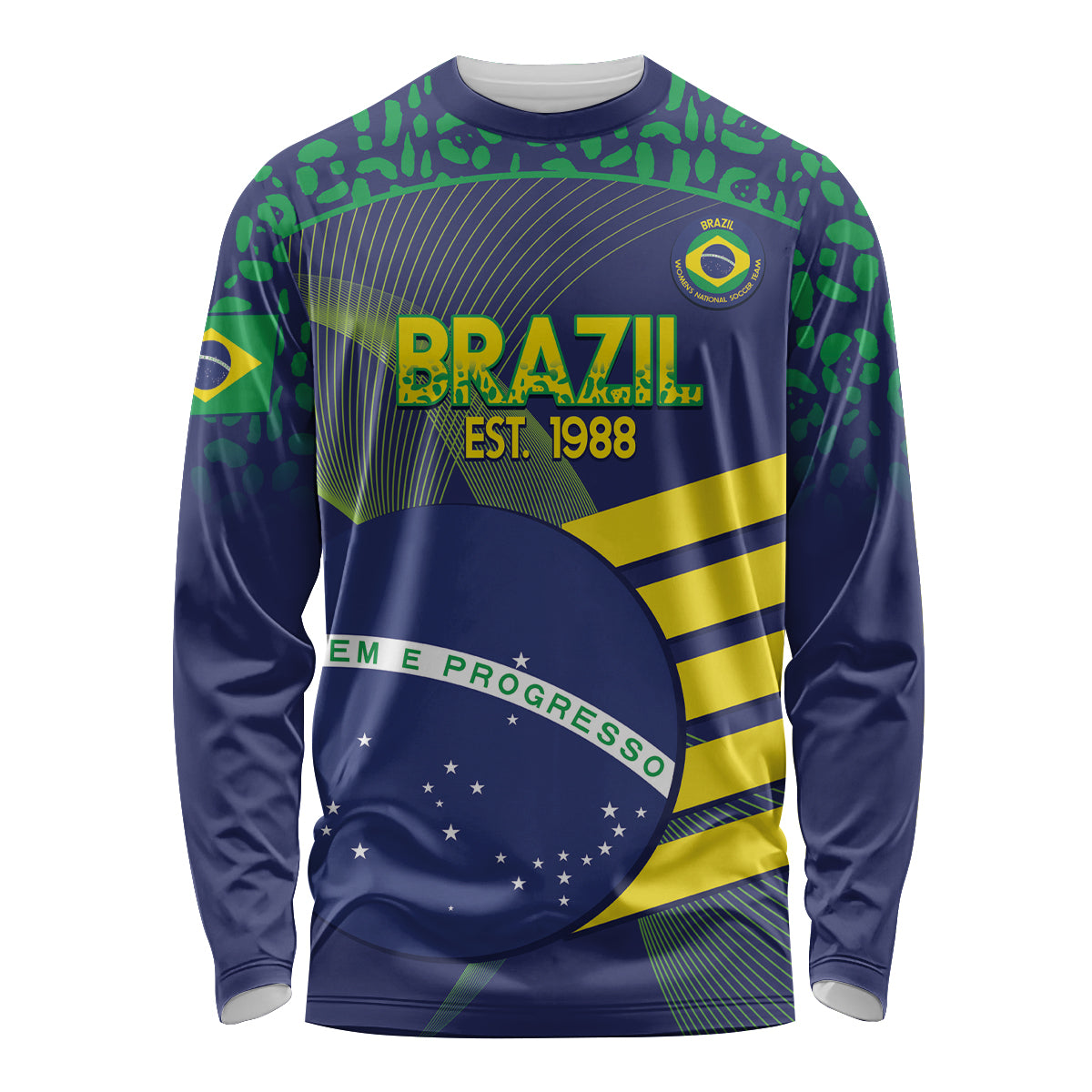 Custom Brazil Football Long Sleeve Shirt Summer 2024 Go Champions Selecao - Wonder Print Shop