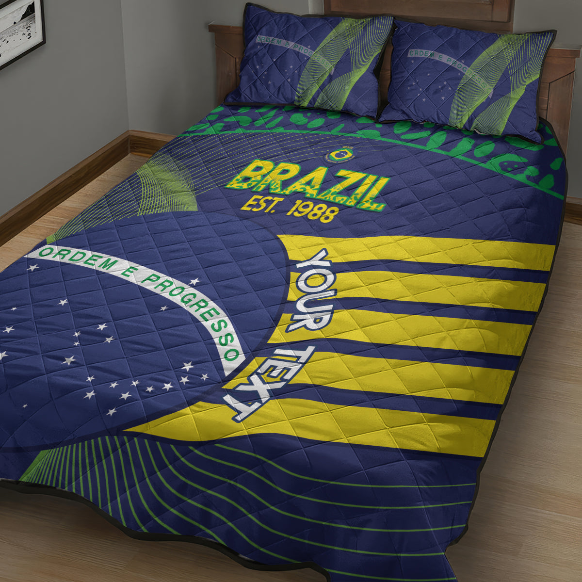 Custom Brazil Football Quilt Bed Set Summer 2024 Go Champions Selecao - Wonder Print Shop