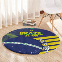 Custom Brazil Football Round Carpet Summer 2024 Olympic Go Champions Selecao