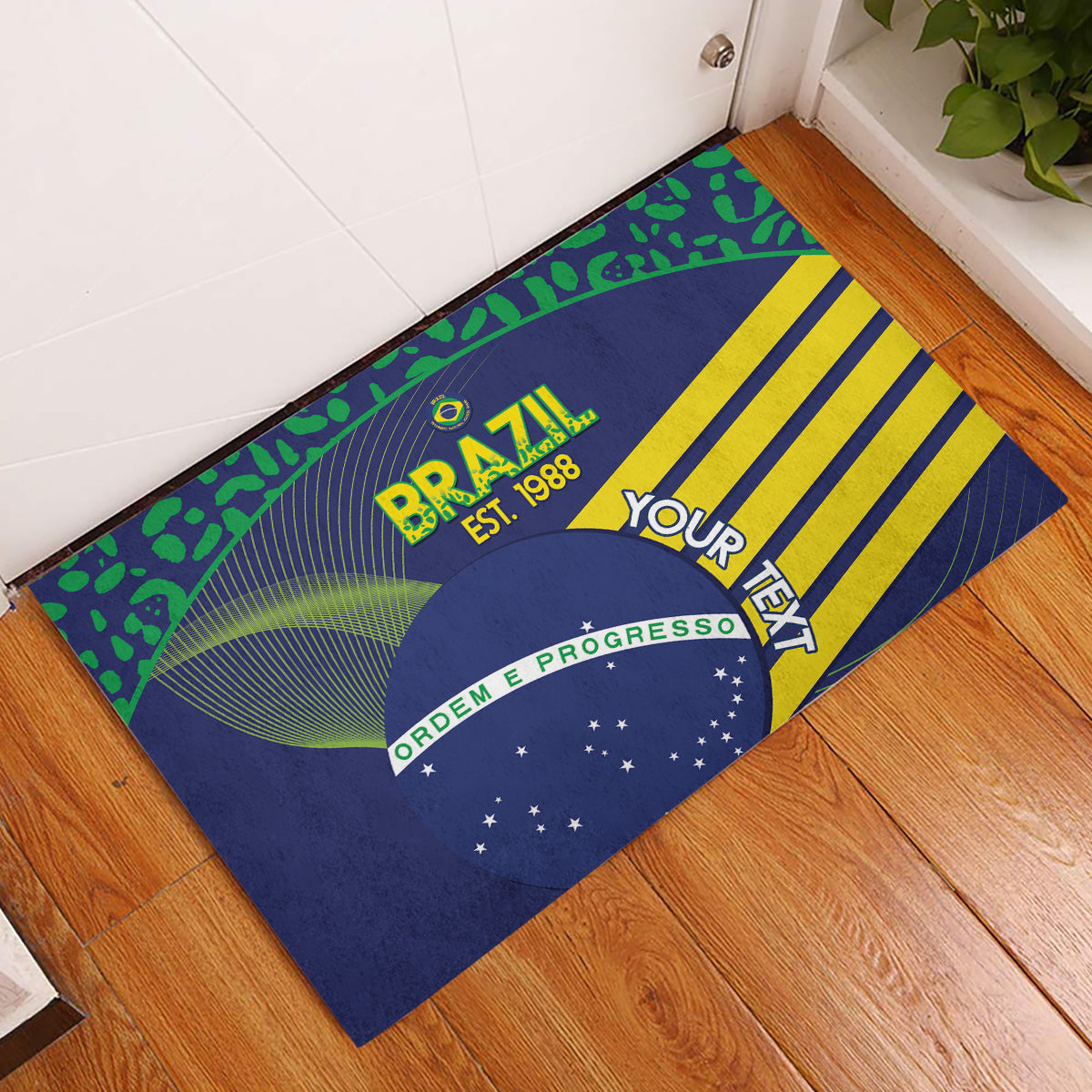 Custom Brazil Football Rubber Doormat Summer 2024 Go Champions Selecao - Wonder Print Shop
