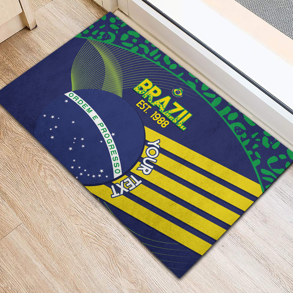 Custom Brazil Football Rubber Doormat Summer 2024 Go Champions Selecao - Wonder Print Shop