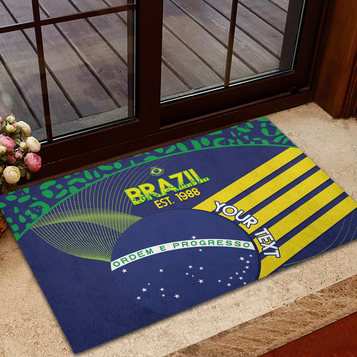 Custom Brazil Football Rubber Doormat Summer 2024 Go Champions Selecao - Wonder Print Shop