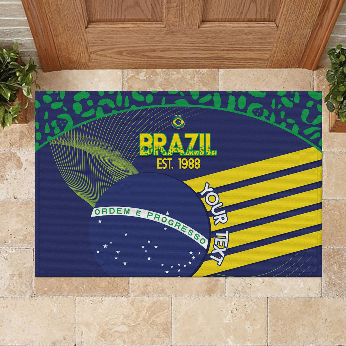 Custom Brazil Football Rubber Doormat Summer 2024 Go Champions Selecao - Wonder Print Shop