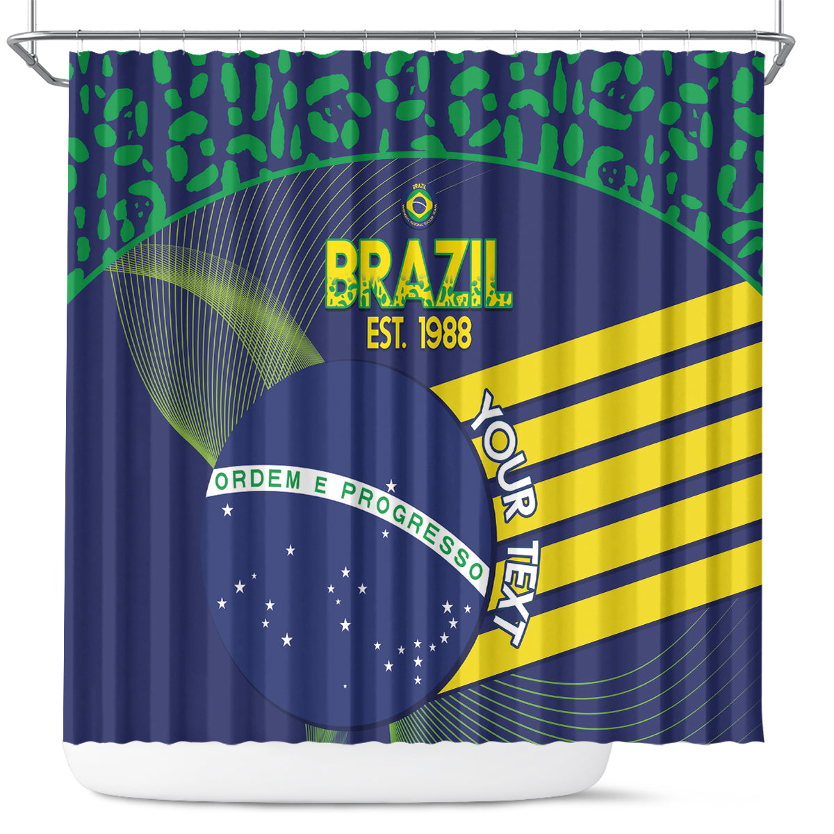 Custom Brazil Football Shower Curtain Summer 2024 Olympic Go Champions Selecao