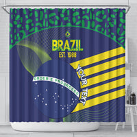 Custom Brazil Football Shower Curtain Summer 2024 Olympic Go Champions Selecao
