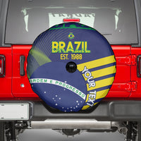 Custom Brazil Football Spare Tire Cover Summer 2024 Go Champions Selecao - Wonder Print Shop