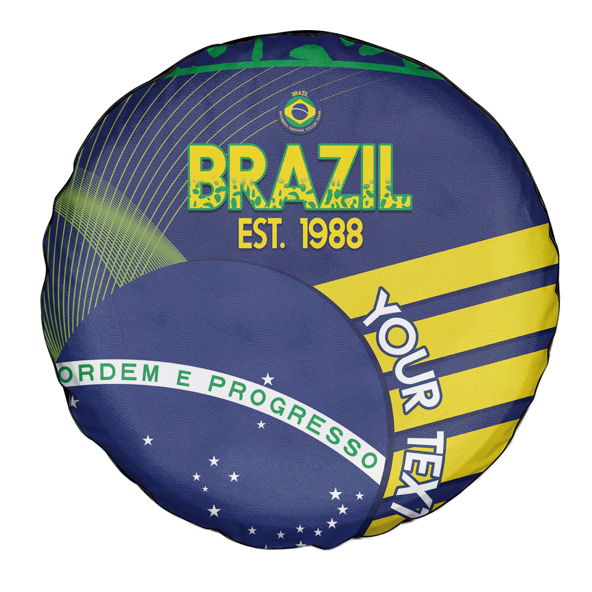 Custom Brazil Football Spare Tire Cover Summer 2024 Go Champions Selecao - Wonder Print Shop