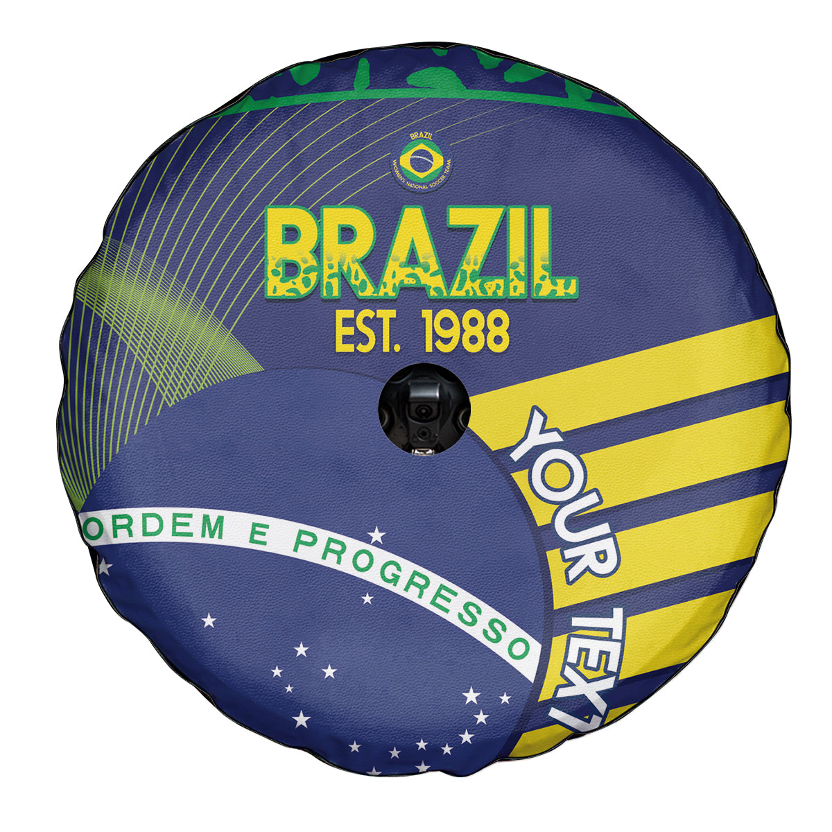 Custom Brazil Football Spare Tire Cover Summer 2024 Go Champions Selecao - Wonder Print Shop