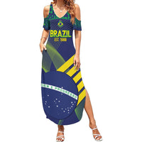 Custom Brazil Football Summer Maxi Dress Summer 2024 Go Champions Selecao - Wonder Print Shop