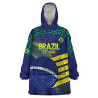 Custom Brazil Football Wearable Blanket Hoodie Summer 2024 Go Champions Selecao - Wonder Print Shop
