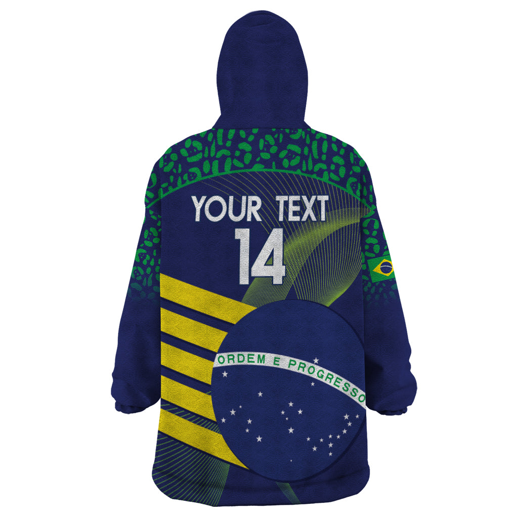 Custom Brazil Football Wearable Blanket Hoodie Summer 2024 Go Champions Selecao - Wonder Print Shop