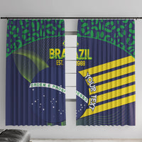 Custom Brazil Football Window Curtain Summer 2024 Go Champions Selecao - Wonder Print Shop
