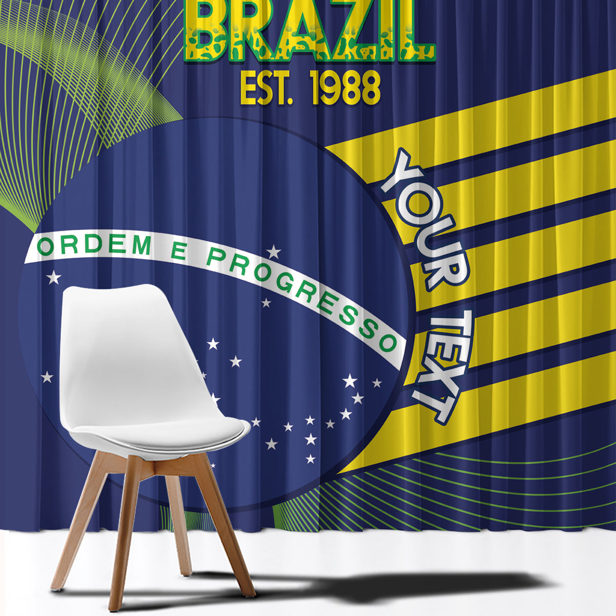 Custom Brazil Football Window Curtain Summer 2024 Go Champions Selecao - Wonder Print Shop