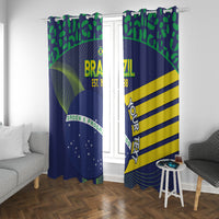 Custom Brazil Football Window Curtain Summer 2024 Go Champions Selecao - Wonder Print Shop