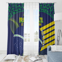 Custom Brazil Football Window Curtain Summer 2024 Go Champions Selecao - Wonder Print Shop
