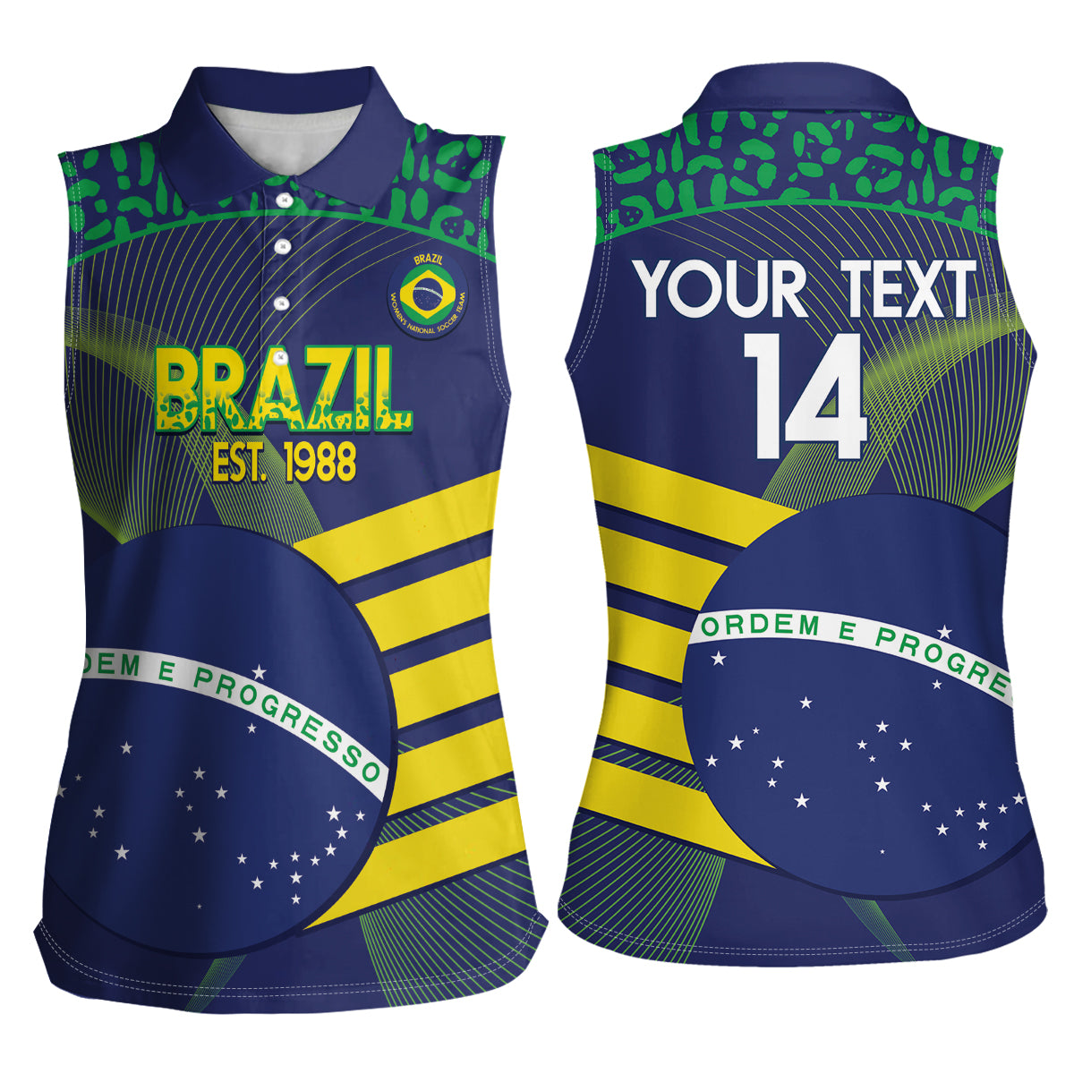 Custom Brazil Football Women Sleeveless Polo Shirt Summer 2024 Go Champions Selecao - Wonder Print Shop