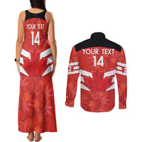 Custom Canada Soccer Couples Matching Tank Maxi Dress and Long Sleeve Button Shirt Summer 2024 Go Champions Canucks - Wonder Print Shop