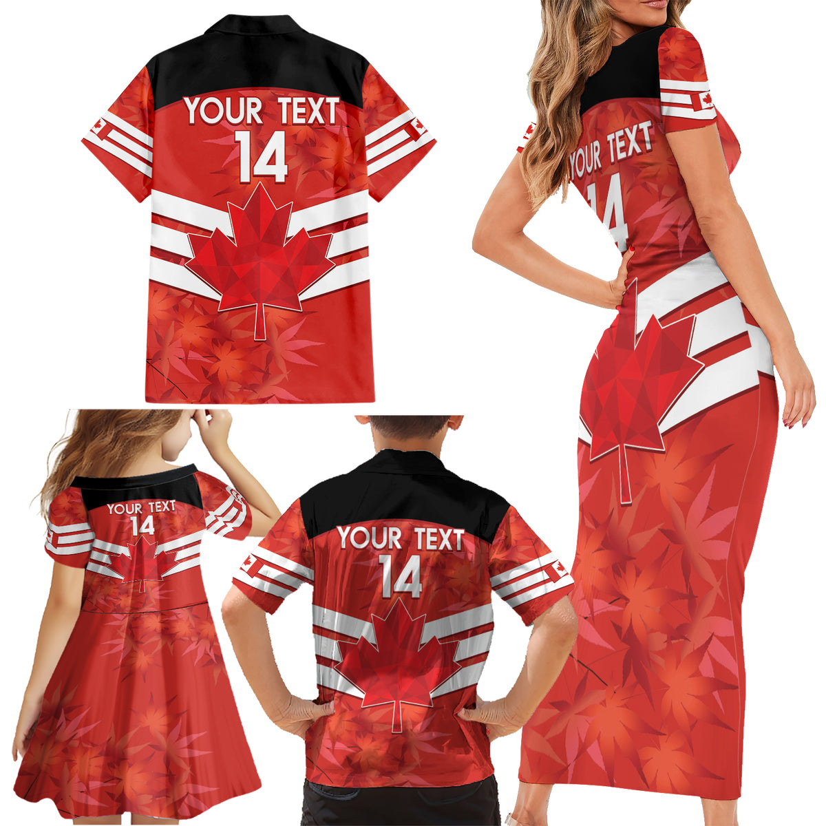 Custom Canada Soccer Family Matching Short Sleeve Bodycon Dress and Hawaiian Shirt Summer 2024 Go Champions Canucks - Wonder Print Shop
