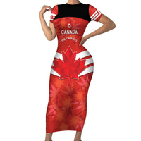Custom Canada Soccer Family Matching Short Sleeve Bodycon Dress and Hawaiian Shirt Summer 2024 Go Champions Canucks - Wonder Print Shop